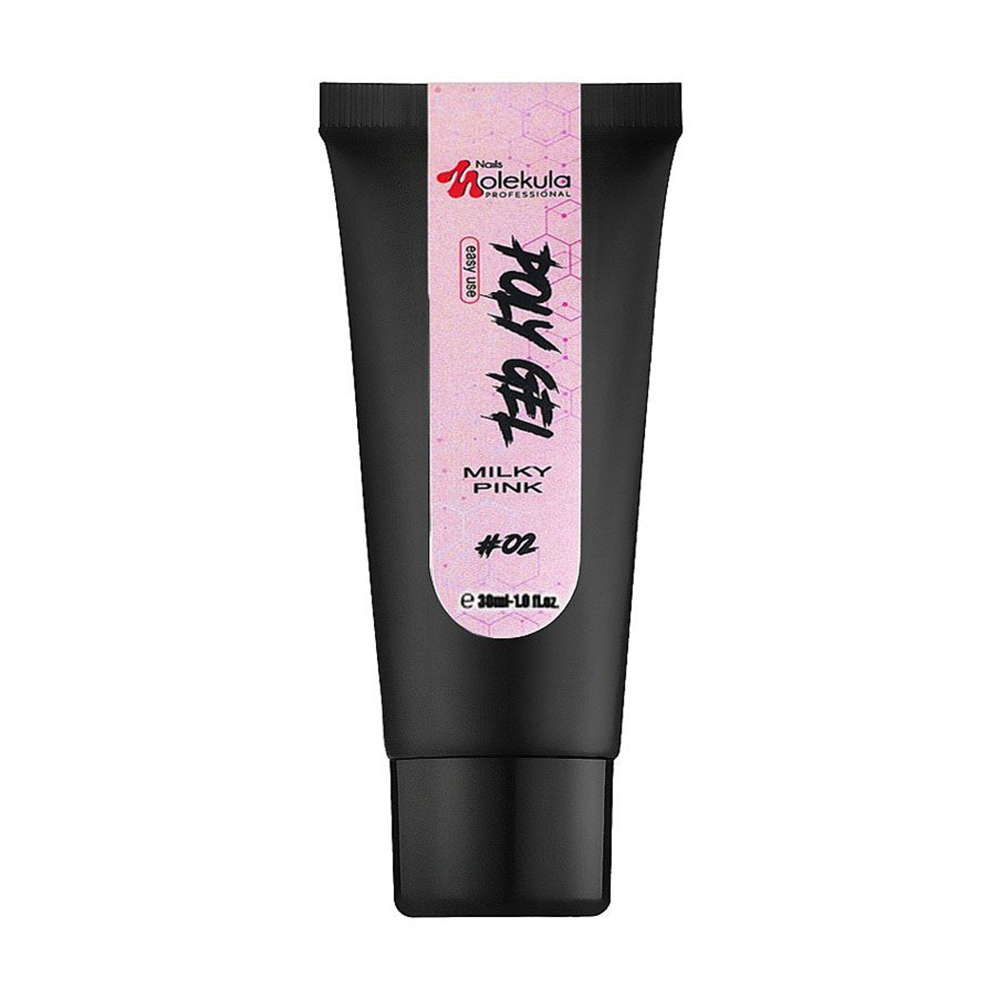 Полігель для нігтів Nails Molekula Professional Poly Gel 02 Milky Pink, 30 мл